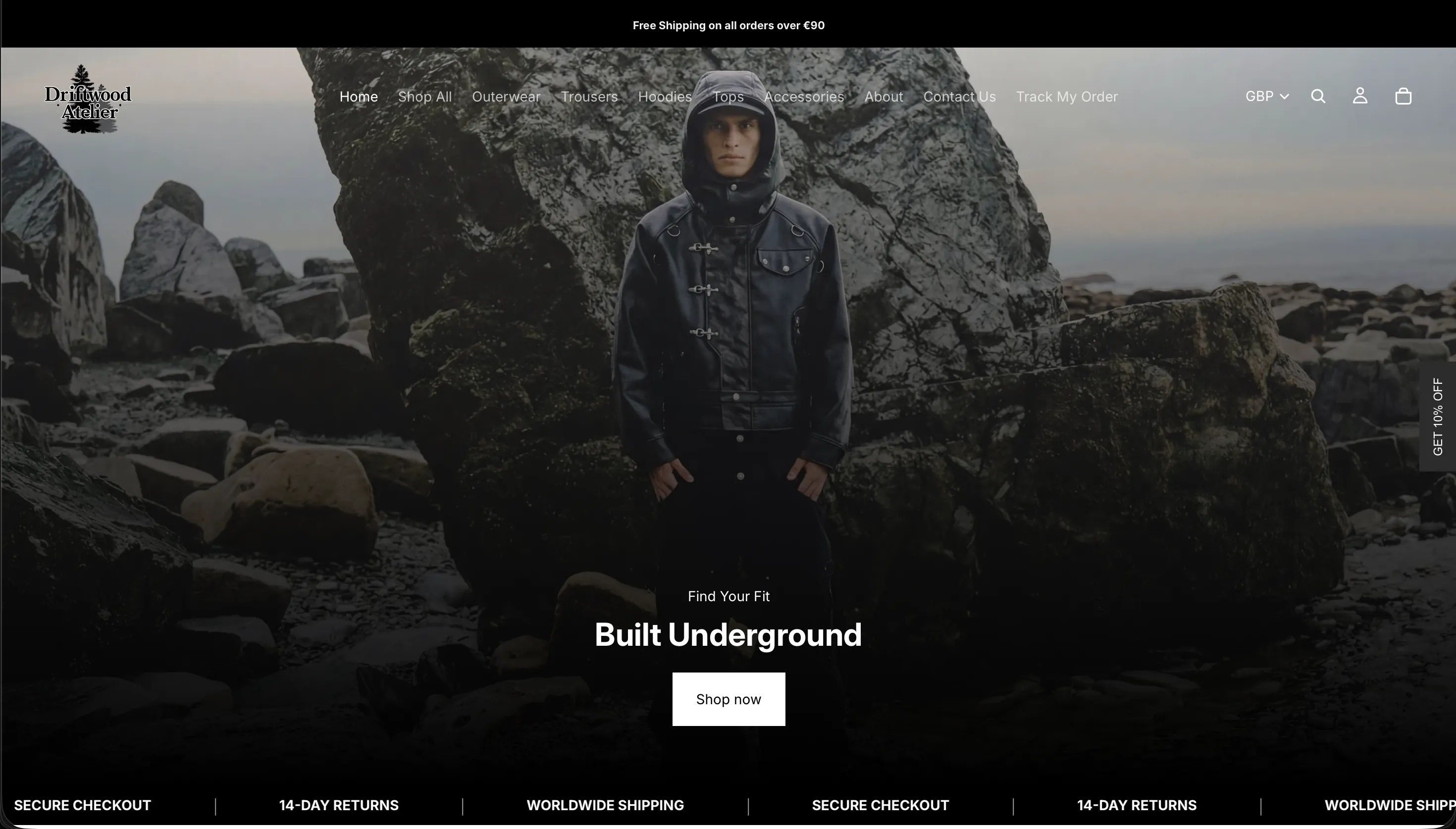 Driftwood Atelier store homepage