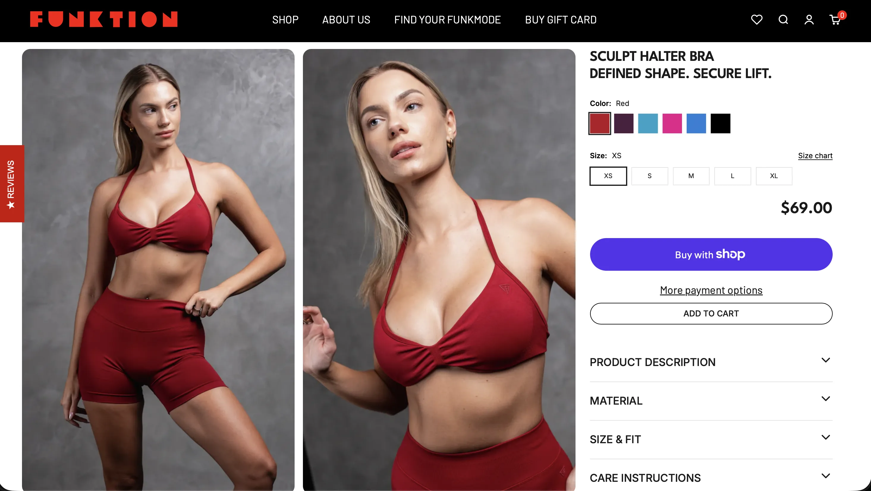 Funktion Active – Product pages that solve the fit question.