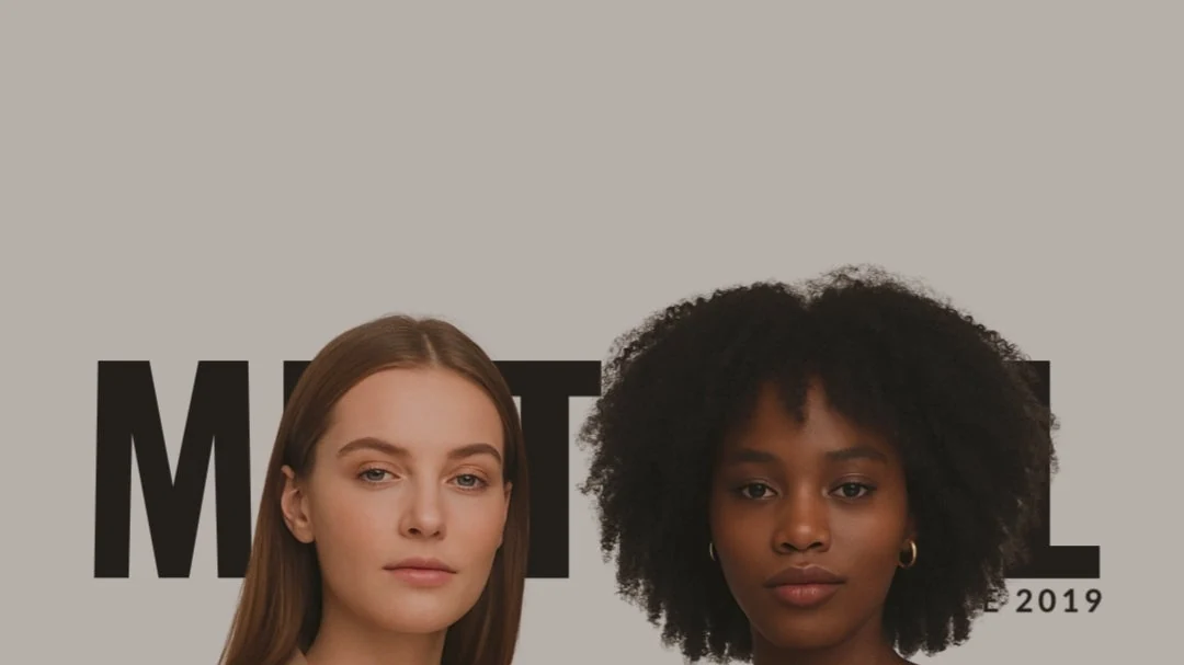 Mistfall campaign photography, two models in front of the brand wall