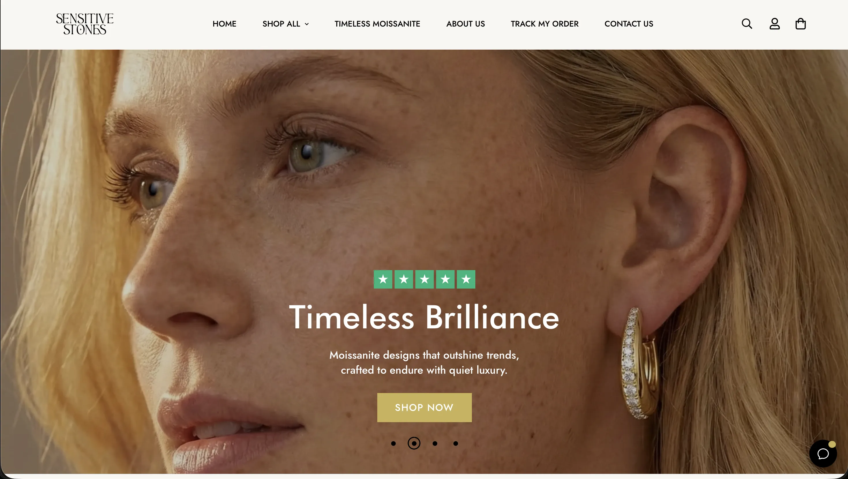 Sensitive Stones store homepage