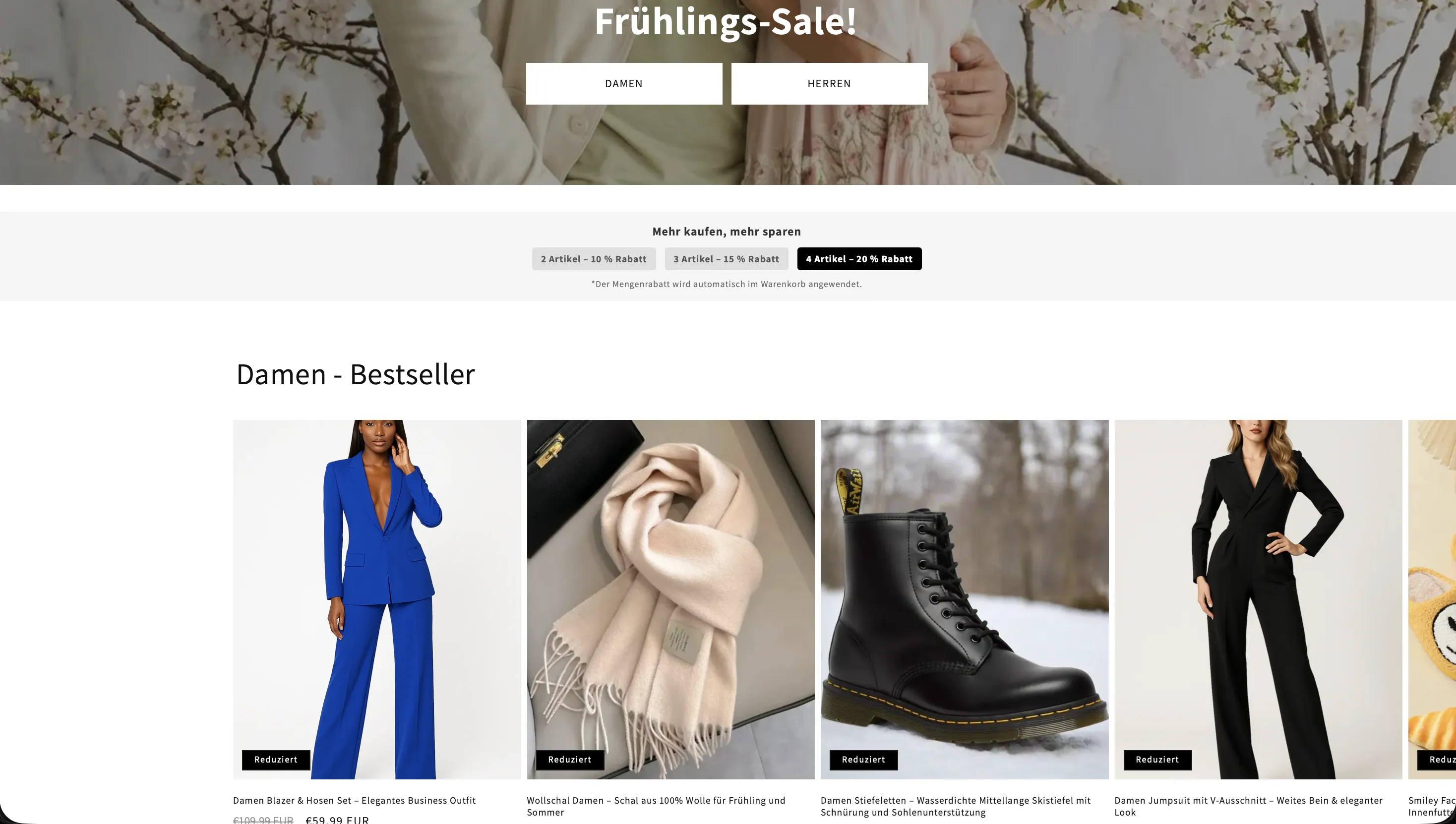 Tiger Mode store homepage